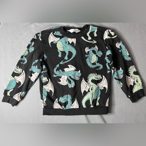 H&M Kids Dragon Print Sweater - Black and Teal - Picture 1 of 5